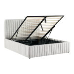 Double bed Zilin gray-beige fabric With storage space 160x200cm - Слика 3