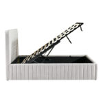 Double bed Zilin gray-beige fabric With storage space 160x200cm - Слика 4