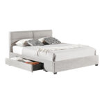 Anay double bed with drawer fabric gray 160x200cm - Слика 3