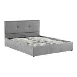 Sonnie double bed with storage space charcoal fabric 150x200cm - Image 2