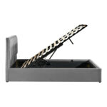 Sonnie double bed with storage space charcoal fabric 150x200cm - Image 4