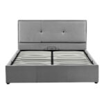 Sonnie double bed with storage space charcoal fabric 150x200cm - Image 5