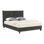 Double bed Majus charcoal-beige fabric 160x200cm