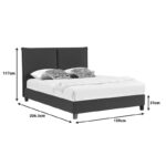 Double bed Majus charcoal-beige fabric 160x200cm - Слика 6