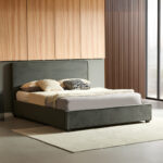 Double bed Bedkapakoworld dark grey fabric 160x200cm - Слика 2