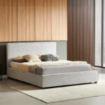 Double bed Bedkapakoworld grey fabric 160x200cm - Слика 2