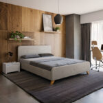 Double bed Restel grey-beige fabric 160x200cm - Слика 2