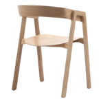 Rayson armchair natural oak wood 54x56x78cm - Image 2