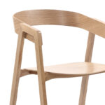 Rayson armchair natural oak wood 54x56x78cm - Image 5