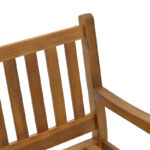 Two-seat bench Trico acacia wood natural 120x62x95cm - Image 4