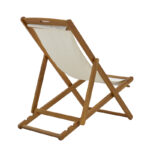 Chaise longue Franclow acacia wood natural-cloth pvc white - Слика 2