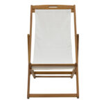 Chaise longue Franclow acacia wood natural-cloth pvc white - Слика 3