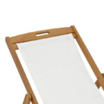 Chaise longue Franclow acacia wood natural-cloth pvc white - Слика 4