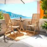 5-seat armchair Zerco folding acacia wood natural 61x65x110cm - Слика 2