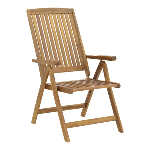 5-seat armchair Zerco folding acacia wood natural 61x65x110cm