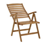 Foldable 5 position armchair Warmo acacia wood natural 62x66x110cm - Image 2