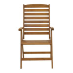 Foldable 5 position armchair Warmo acacia wood natural 62x66x110cm - Image 3