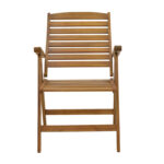 Foldable 5 position armchair Warmo acacia wood natural 62x66x110cm - Image 4