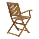 Joter folding armchair natural acacia wood 53x60x90cm - Image 2