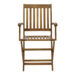 Joter folding armchair natural acacia wood 53x60x90cm - Image 4