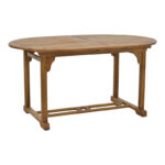 Warmo-Sopho Ι dining table set of 5 natural solid acacia wood 200/150x100x75cm - Слика 3