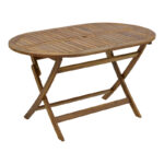Warmo-Falov dining table set of 5 natural solid acacia wood 130x80x72cm - Слика 4