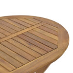 Warmo-Falov dining table set of 5 natural solid acacia wood 130x80x72cm - Слика 5