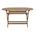 Gorpo-Falov dining table set of 5 natural solid acacia wood 130x80x72cm - Image 3