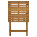 Joter-Lazio dining table set of 5 folding natural solid acacia wood 50x50x70cm - Слика 4