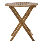 Fatel-Carpuva dining table set of 3 folding natural solid acacia wood D70x74cm - Image 3