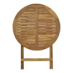 Fatel-Carpuva dining table set of 3 folding natural solid acacia wood D70x74cm - Image 5