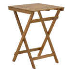 Dining room Bistrual-Lazio set of 3 folding natural solid acacia wood 50x50x70cm - Image 2