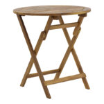 Dining room Bistrual-Carpuva set of 3 folding natural solid acacia wood D70x74cm - Image 2