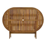 Dining room Bistrual-Falov set of 5 folding natural solid acacia wood 130x80x72cm - Image 5