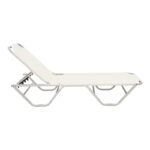 Dessie deckchair aluminum stackable textilene off-white 56x188x30cm - Слика 2