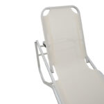 Dessie deckchair aluminum stackable textilene off-white 56x188x30cm - Слика 3
