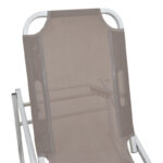 Dessie aluminum stackable textilene mocha 56x188x30cm - Слика 4