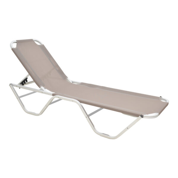 Dessie aluminum stackable textilene mocha 56x188x30cm