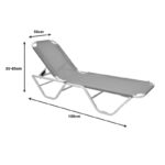 Dessie aluminum stackable textilene blue 56x188x30cm - Слика 6
