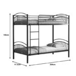Bunk bed  Mordecai black metal 97.5x200x165cm - Слика 6