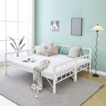 Bed-Sofa Remmie metal in white shade 90x190cm - Слика 2