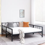 Bed-Sofa Remmie metal in black shade 90x190cm - Image 2