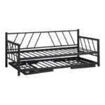 Bed-Sofa Remmie metal in black shade 90x190cm - Image 3