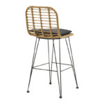 Naoki bar stool with PE cushion natural-metal black leg 46x56x110cm - Слика 2