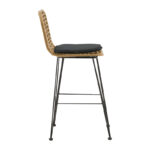 Naoki bar stool with PE cushion natural-metal black leg 46x56x110cm - Слика 3