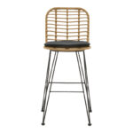 Naoki bar stool with PE cushion natural-metal black leg 46x56x110cm - Слика 4