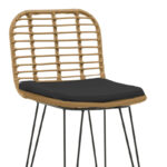 Naoki bar stool with PE cushion natural-metal black leg 46x56x110cm - Слика 5