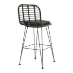 Naoki bar stool with pe cushion black-metal black leg 46x56x110cm - Image 2