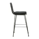 Naoki bar stool with pe cushion black-metal black leg 46x56x110cm - Image 3