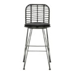 Naoki bar stool with pe cushion black-metal black leg 46x56x110cm - Image 4